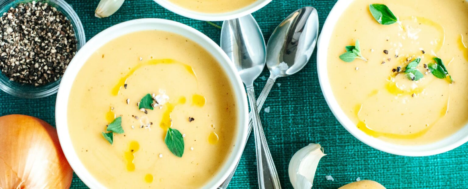 Kartoffel-Chowder mit Pilzen.